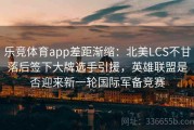 乐竞体育app差距渐缩：北美LCS不甘落后签下大牌选手引援，英雄联盟是否迎来新一轮国际军备竞赛